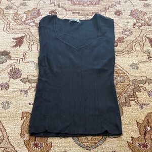 Anthropologie black sleeveless ribbed sweater